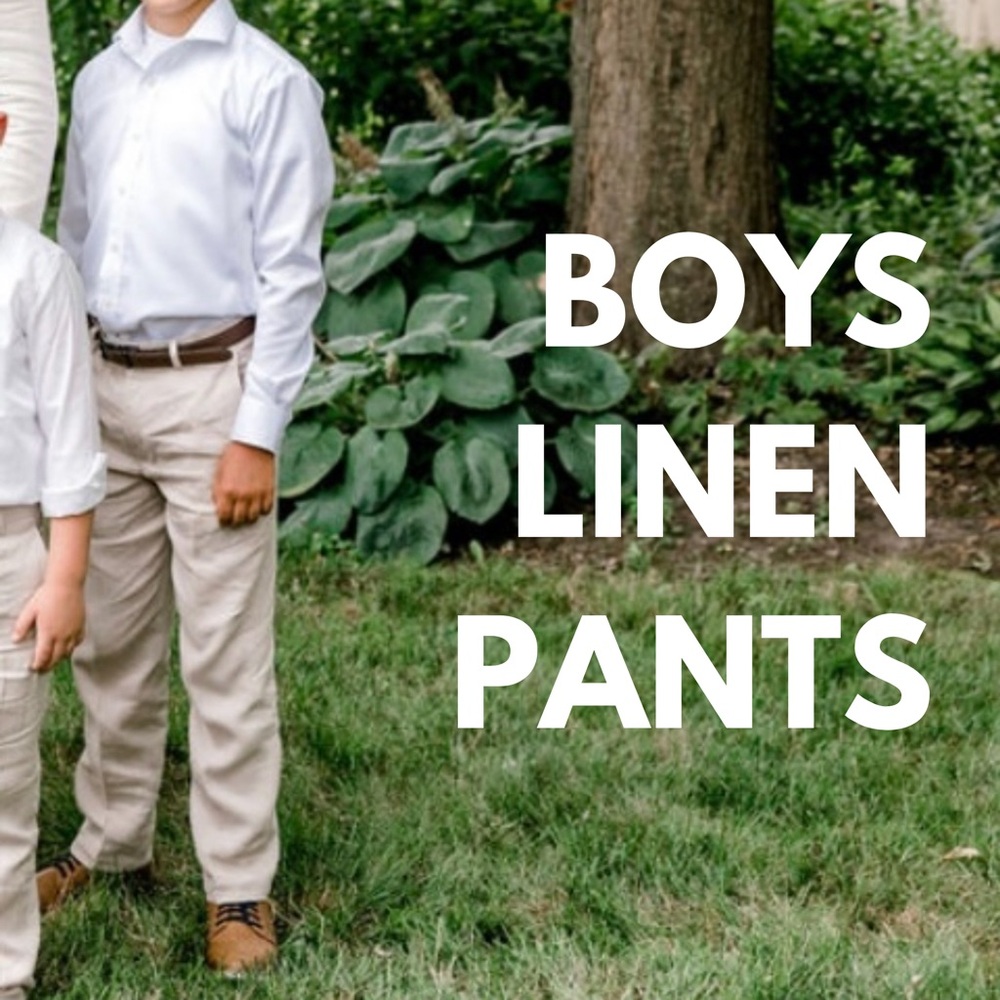 Boys Beige Linen Pants | Size 16 | Worn Once | Hem Can Be Let Down